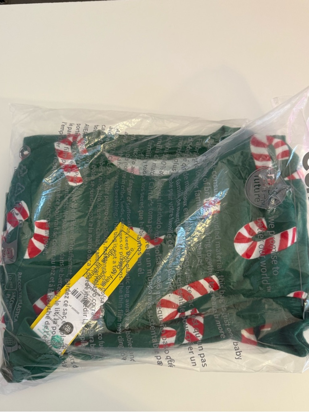 Carter's Green Candy Cane Print Pajama Set